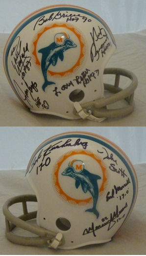 1972 Miami Dolphins Autographed Team Signed Mini Helmet w/9 sign