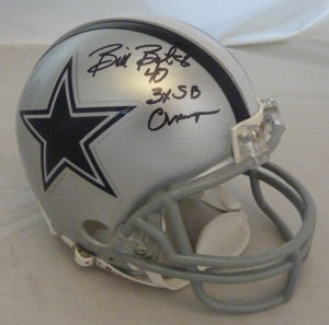 Bill Bates Autographed Dallas Cowboys Mini Helmet