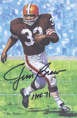 Jim Brown Autographed Signed Cleveland Browns Series 1 Goal Line Art w