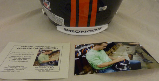 Peyton Manning Autographed Signed Denver Broncos Revolution Helmet Mm 