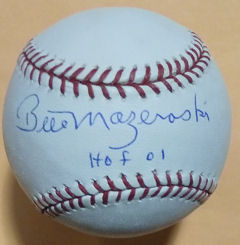 Bill Mazeroski Autographed Pittsburgh Pirates MLB Baseball w/HOF