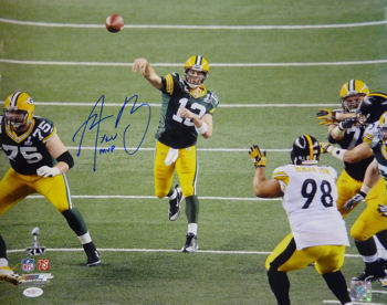 Aaron Rodgers Autographed Green Bay Packers 16x20 w/XLV MVP insc