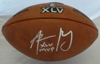 Aaron Rodgers Autographed Official Super Bowl XLV football w/XLV