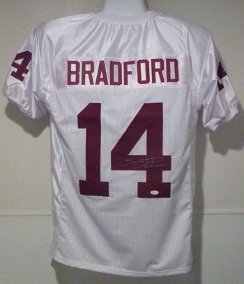 Sam Bradford Autographed Signed Oklahoma Sooners White Jersey w 08
