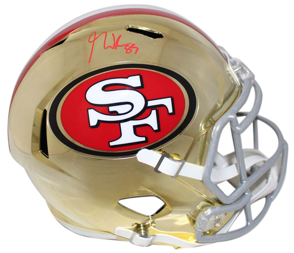 Beckett W Auth Black George Kittle Autographed San Francisco 49ers Mini Helmet