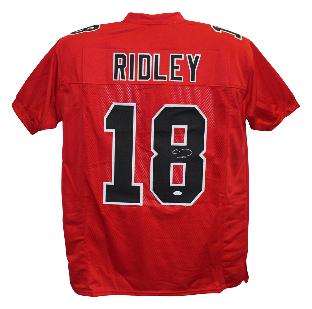 Calvin Ridley Autographed/Signed Pro Style Red XL Jersey