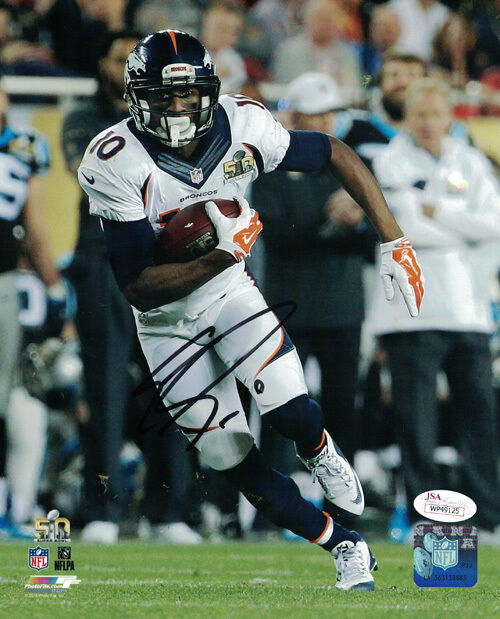 Emmanuel Sanders Autographed/Signed Denver Broncos 8x10 Photo JSA 10005