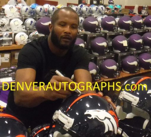 Champ Bailey Autographed/Signed Denver Broncos Replica Helmet JSA 10012