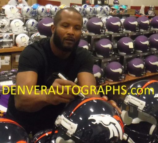 Champ Bailey Autographed/Signed Denver Broncos Replica Helmet JSA 10012