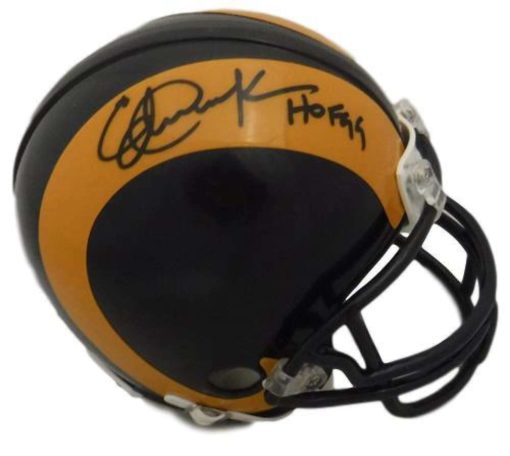 Eric Dickerson Autographed/Signed Los Angeles Rams Mini Helmet HOF JSA 10041