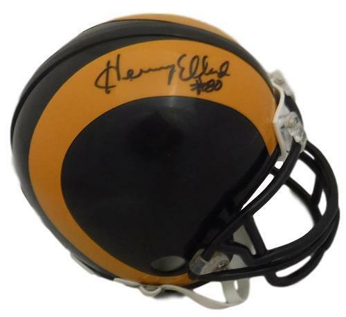 Henry Ellard Autographed Los Angeles Rams Riddell Mini Helmet JSA 10047