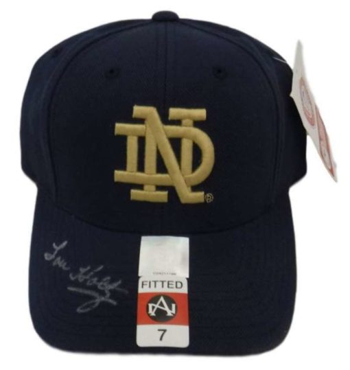 Lou Holtz Autographed Notre Dame Fighting Irish Fitted Size 7 Hat JSA 10066