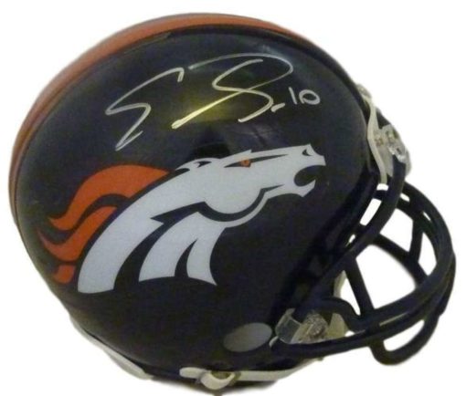 Emmanuel Sanders Autographed Denver Broncos Riddell Mini Helmet JSA 10076