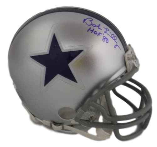 Bob Lilly Autographed Dallas Cowboys 64-66 Mini Helmet Blue HOF JSA 10077