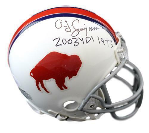 O.J. Simpson Autographed Buffalo Bills 76-82 Mini Helmet 2003 Yds JSA 10104