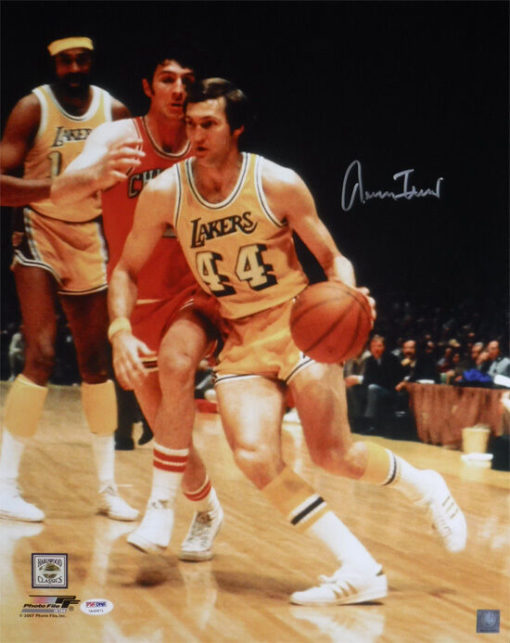 Jerry West Autographed/Signed Los Angeles Lakers 16x20 Photo PSA 10119