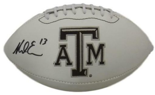 Mike Evans Autographed Texas A&M Aggies White Logo Football JSA 10137