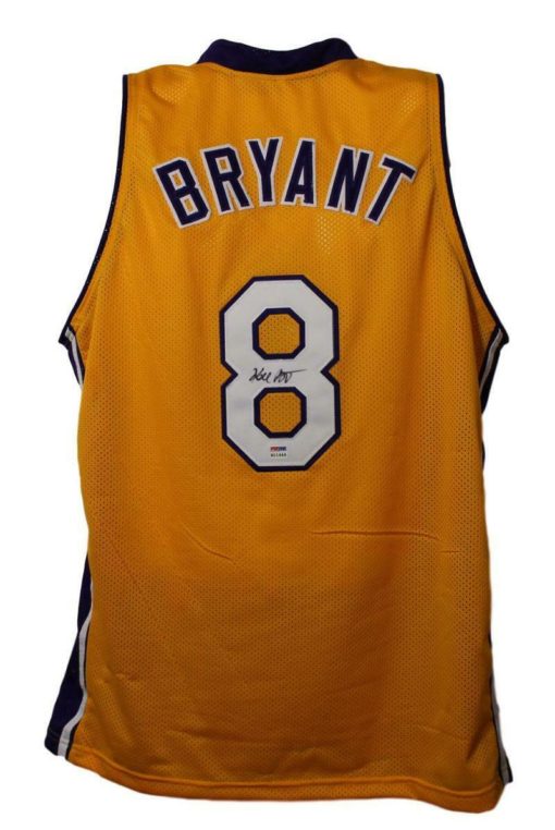 Kobe Bryant Autographed/Signed Los Angeles Yellow XL Jersey PSA 10143