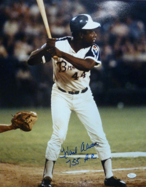 Hank Aaron Autographed/Signed Atlanta Braves 16x20 Photo 755 HR JSA 10302