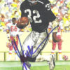 Marcus Allen Autographed/Signed Oakland Raiders Goal Line Art Card Blue 10341
