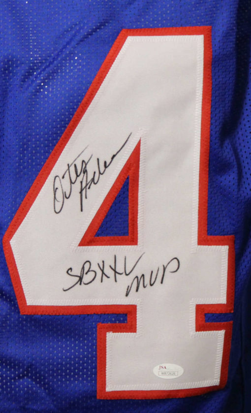 Ottis Anderson Autographed New York Giants XL Blue Jersey SB XXV MVP JSA 10375