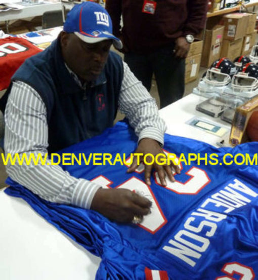 Ottis Anderson Autographed New York Giants XL Blue Jersey SB XXV MVP JSA 10375