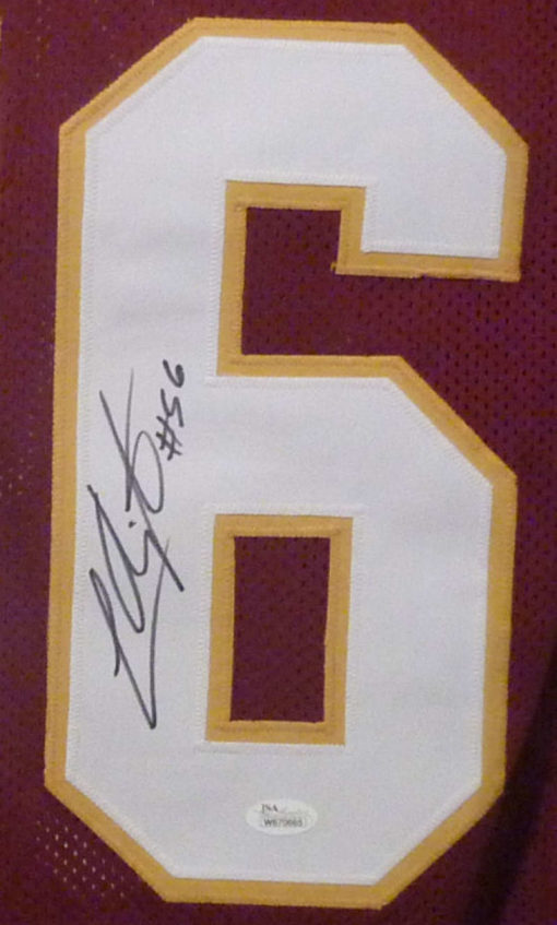 Lavar Arrington Autographed/Signed Washington Redskins Red XL Jersey JSA 10386