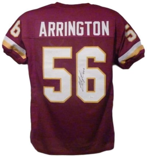 Lavar Arrington Autographed/Signed Washington Redskins Red XL Jersey JSA 10386