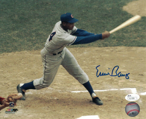 Ernie Banks Autographed/Signed Chicago Cubs 8x10 Photo JSA 10412