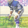 Lem Barney Autographed/Signed Detroit Lions Goal Line Art Blue HOF 10424