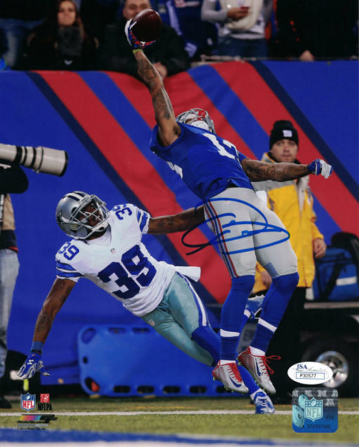 Odell Beckham Autographed New York Giants 8X10 Photo JSA 10442