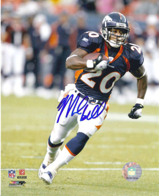 Mike Bell Autographed/Signed Denver Broncos 8x10 Photo 10468