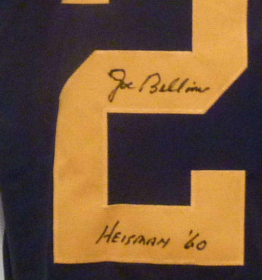 Joe Bellino Autographed/Signed Navy Midshipmen Blue XL Jersey Heisman BAS 10474