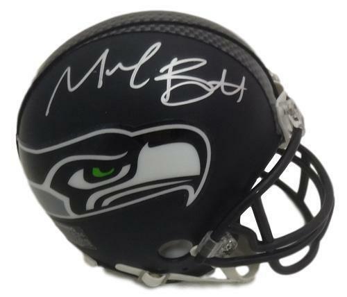 Michael Bennett Autographed Seattle Seahawks Riddell Mini Helmet JSA 10491