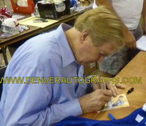 Raymond Berry Autographed Baltimore Colts Goal Line Art Card Blue HOF 10498