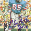 Elvin Bethea Autographed Houston Oilers Goal Line Art Card Blue HOF 10500