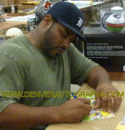 Jerome Bettis Autographed Pittsburgh Steelers Goal Line Art Card Blue 10511