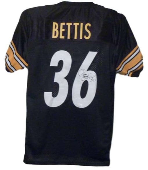 Jerome Bettis Autographed/Signed Pittsburgh Steelers Black XL Jersey JSA 10516