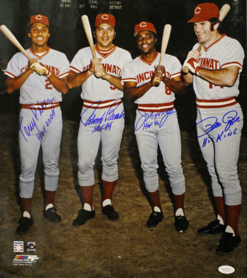 Big Red Machine Signed 16x20 Photo Cincinnati Reds Rose Morgan +2 JSA 10523 PF