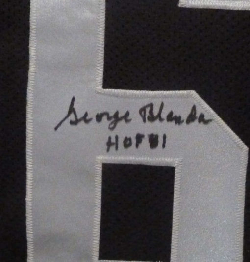 George Blanda Autographed/Signed Oakland Raiders Black XL Jersey HOF 10556