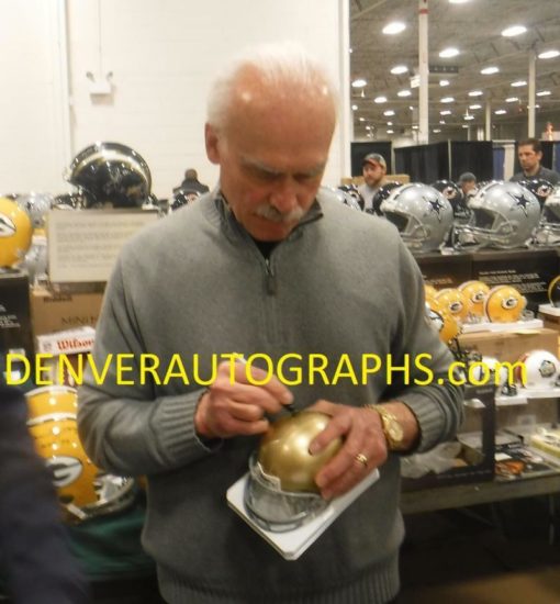 Rocky Bleier Autographed/Signed Notre Dame Mini Helmet 66 Natl Champs JSA 10564