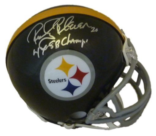 Rocky Bleier Signed Pittsburgh Steelers TB Mini Helmet 4x SB Champs JSA 10565