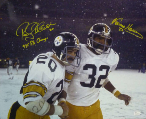 Rocky Bleier & Franco Harris Signed Pittsburgh Steelers 16x20 Photo JSA 10566