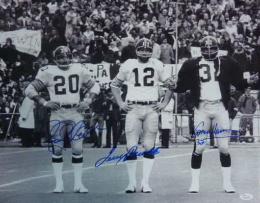 Terry Bradshaw Bleier & Harris Signed Pittsburgh Steelers 16x20 Photo JSA 10567