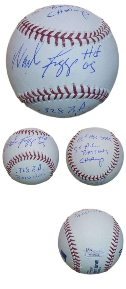 Wade Boggs Autographed OML Baseball 5 Stats including HOF & 3010 Hits JSA 10577