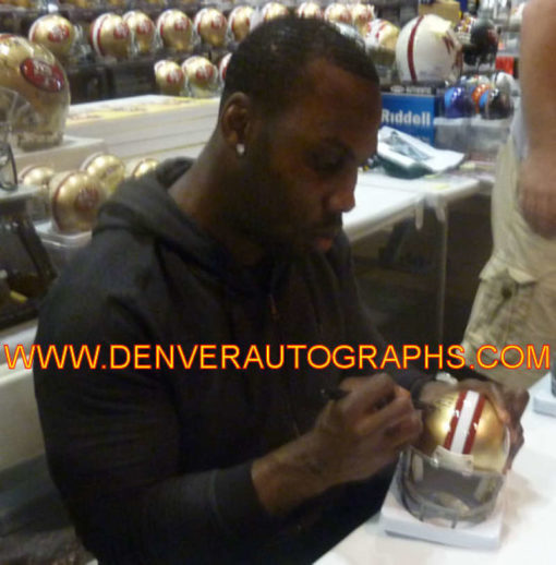 Anquan Boldin Autographed/Signed San Francisco 49ers Mini Helmet JSA 10582