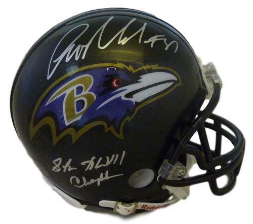 Anquan Boldin Autographed Baltimore Ravens Mini Helmet SB Champs JSA 10583