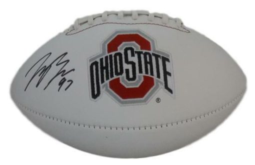 Joey Bosa Autographed/Signed Ohio State Buckeyes White Logo Football JSA 10598