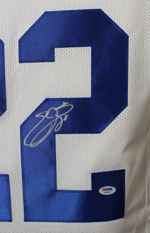 Emmitt Smith Autographed/Signed Dallas Cowboys XL White Jersey PSA 10638