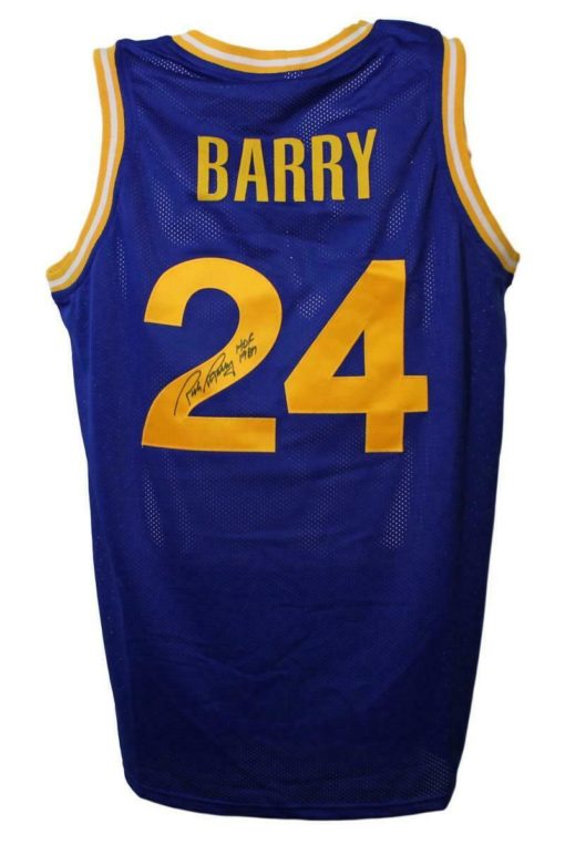 Rick Barry Autographed/Signed Blue XL Jersey HOF 10639